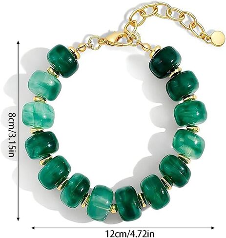 Jewelry, Colorful Beaded Bracelets, Resin-bracelet, Beaded Bracelets for Women, Vibrant Color Resin Beads-bracelet Elastic in Kuwait