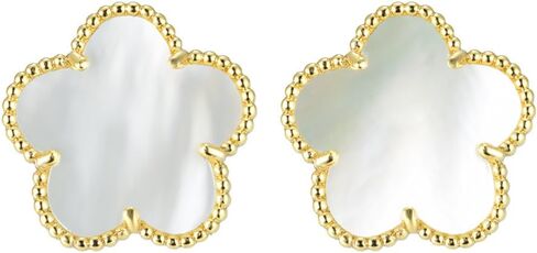 BIJOUX BOBBI [Gift Packaging Mother of Pearl Fashion Collection Jewelries (A3542EGM GOLD 18MM MOP) in Saudi Arabia