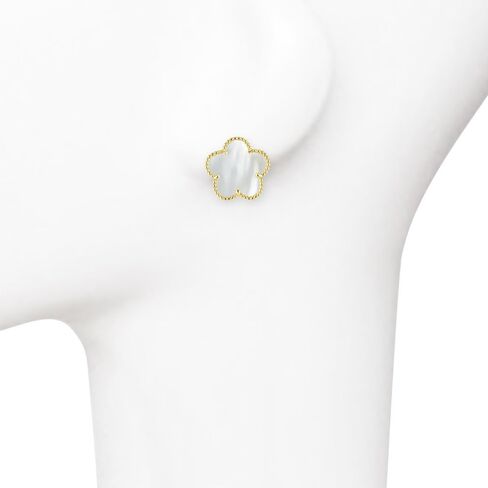 BIJOUX BOBBI [Gift Packaging Mother of Pearl Fashion Collection Jewelries (A3542EGM GOLD 18MM MOP) in Saudi Arabia