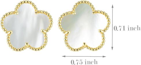 BIJOUX BOBBI [Gift Packaging Mother of Pearl Fashion Collection Jewelries (A3542EGM GOLD 18MM MOP) in Saudi Arabia