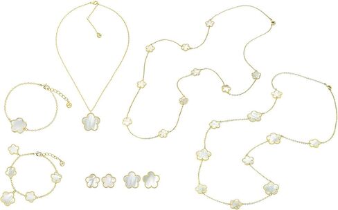 BIJOUX BOBBI [Gift Packaging Mother of Pearl Fashion Collection Jewelries (A3542EGM GOLD 18MM MOP) in Saudi Arabia