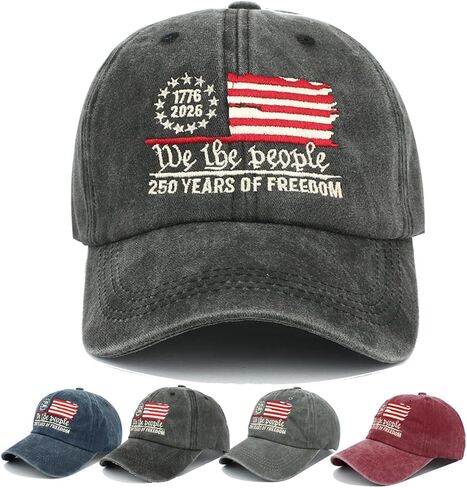 FOCUSIN 250th Anniversary USA Hat 1776-2026 American Baseball Caps 4th of July Decorations Adjustable Embroidery Hat in Saudi Arabia