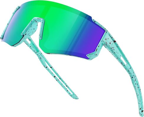 Fanshen Kids Baseball Sunglasses for Boys Girls Ages 3-12, Sports Polarized Youth Baseball Softball Sunglasses UV Protection(Green/Green) in Saudi Arabia