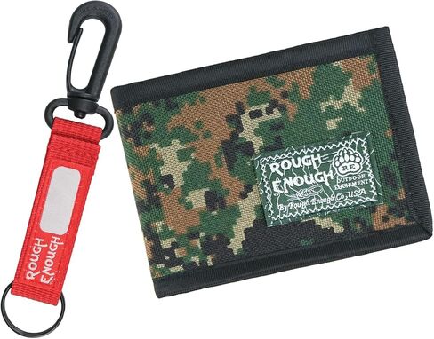 Rough Enough Boys Wallet for Teen Kids Slim Thin Bifold with Coin Zipper Pocket Green Camo in Kuwait