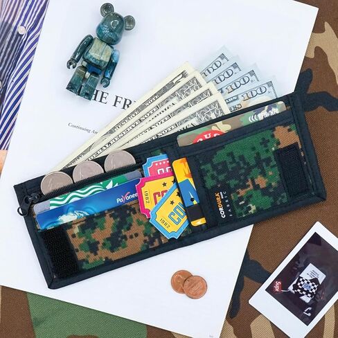 Rough Enough Boys Wallet for Teen Kids Slim Thin Bifold with Coin Zipper Pocket Green Camo in Kuwait