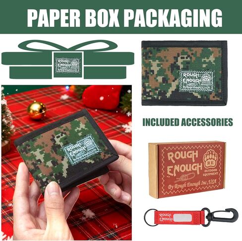 Rough Enough Boys Wallet for Teen Kids Slim Thin Bifold with Coin Zipper Pocket Green Camo in Kuwait