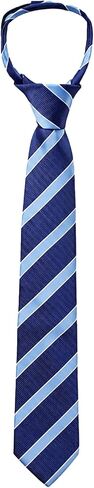 Boys Tie Kids Tie Pre-Tied Stripe Neckties for School Uniforms Graduation Wedding Cosplay, Blue Black in Saudi Arabia