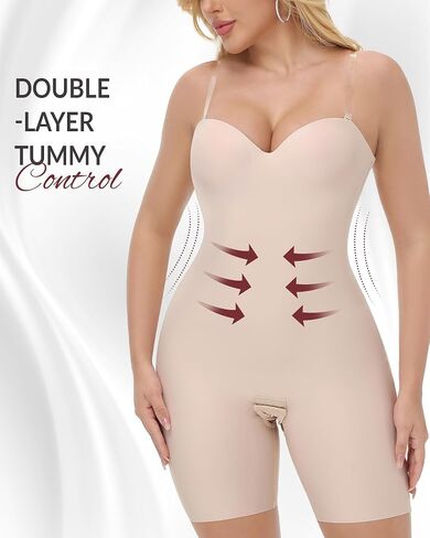 SHAPESHE Strapless Shapewear Bodysuit for Women Compression Tummy Control Seamless Full Body Shaper Underwired Corset in Saudi Arabia