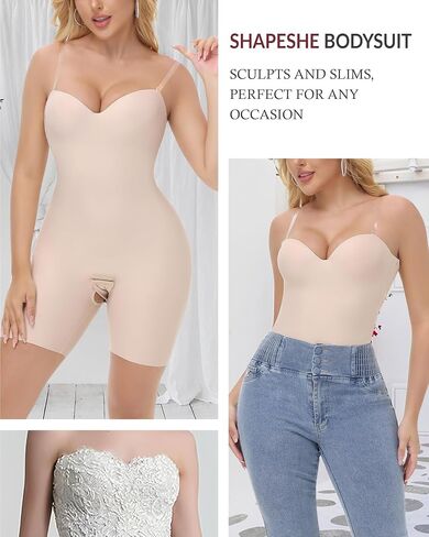 SHAPESHE Strapless Shapewear Bodysuit for Women Compression Tummy Control Seamless Full Body Shaper Underwired Corset in Saudi Arabia
