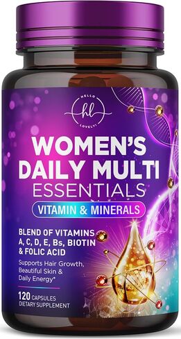 Multivitamin for Women - 3X Strength Daily Women Multivitamin, Vitamins A, D, C, E, Biotin, Folic Acid, Calcium, & Iron, Complete Multi Vitamin for Beautiful Hair & Skin, Bottled in USA, 60 Capsules in Saudi Arabia