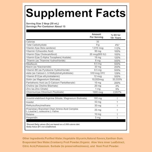 Maaryruth Multivitamins Hair Growth | Biotin 10000mcg | Hair & Skin Support Supplement | Hair & Skin Support | Suitable for Women & Men, Ages 18+ | 15.22 Fl Oz in Kuwait