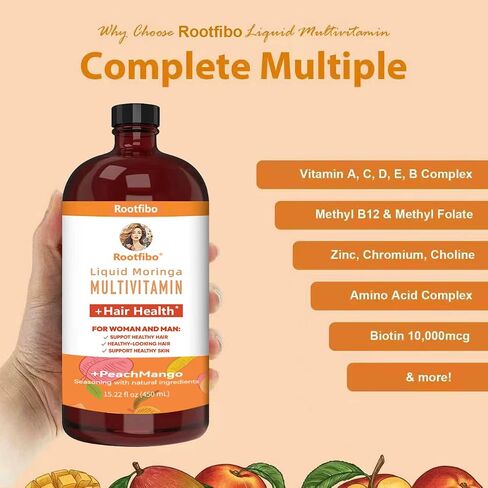 Maaryruth Multivitamins Hair Growth | Biotin 10000mcg | Hair & Skin Support Supplement | Hair & Skin Support | Suitable for Women & Men, Ages 18+ | 15.22 Fl Oz in Kuwait