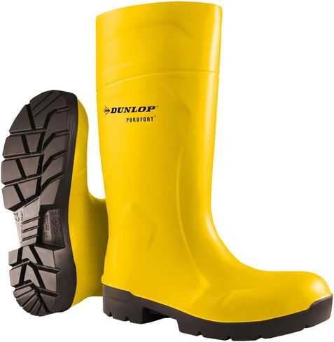 DUNLOP 16" Purofort Food Pro Multigrip Steel Toe ESD Waterproof Pull On Work Boot Yellow/Black - 6123155 in Kuwait