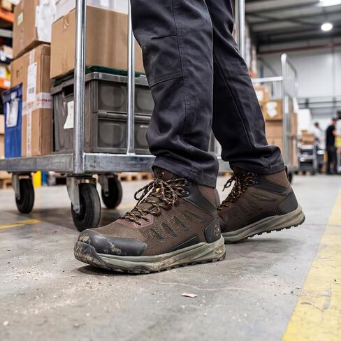 NINGO Steel Toe Work Boots for Men, Waterproof Slip Resistant Work Boots for Men, Wide Toe Comfortable Mens Safety Work Shoes with Zero Drop, Oil Resistant for Construction, Industrial, Warehouse in Saudi Arabia