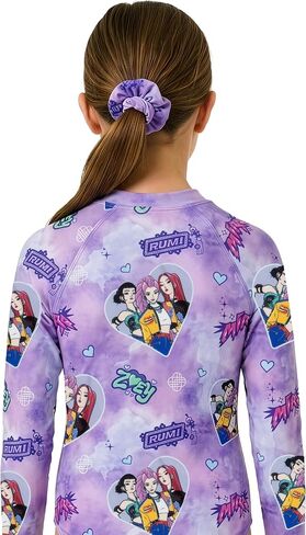 KPop Demon Hunters Girls Bathing Suit, Huntrix One Piece Girls Swimsuit, Kpop Kids Swimsuits with Scrunchie in Saudi Arabia