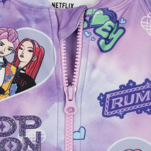 KPop Demon Hunters Girls Bathing Suit, Huntrix One Piece Girls Swimsuit, Kpop Kids Swimsuits with Scrunchie in Saudi Arabia