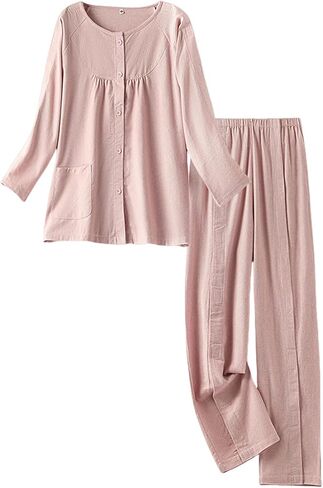 Men’s Bedridden Patient Pajama Set Snap Front Hospital Gown for Post Surgery Easy Dressing Long Sleeve Recovery Clothing(Gray,M) in Saudi Arabia