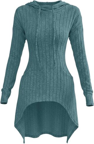 ABABC Hoodies for Women Long Sleeve Ribbed Knit Pullover Sweatshirts with Pockets in Kuwait