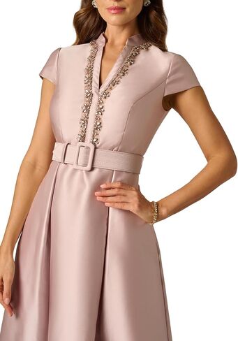 Adrianna Papell Mikado Belt Gown in Kuwait