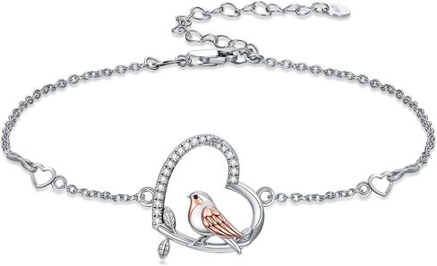 Animal Bracelet for Women Robin Bracelet Heart Animal Jewelry Gifts Cute Bird Jewelry Bird Gifts for Women in Saudi Arabia