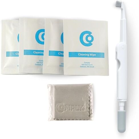 Comply Multi-Purpose Earbud Cleaning Kit | Includes Dual-Purpose Pen, Wet Wipes & Microfiber Cloth | Safely Cleans Ear Tips, Earbuds & Charging Case in Kuwait