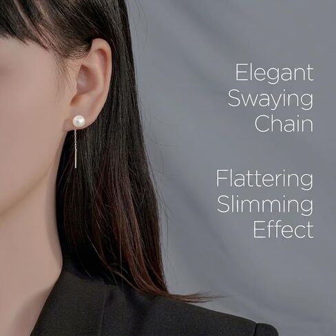 3-Pair S999 Sterling Silver Real Pearl Threader Earrings for Women in Saudi Arabia