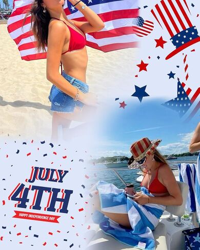 4th of July Earrings for Women – Patriotic Red White and Blue American Flag Statement Dangle Earrings for Memorial Day Independence Day Parade Party BBQ in Kuwait