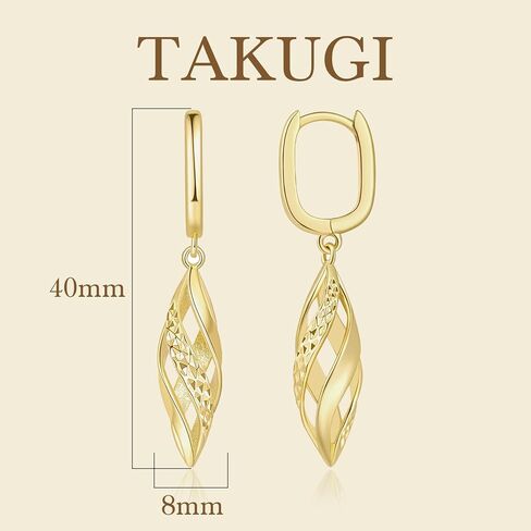 Dangle Earring for Women Gold Hoop Earrings 14K Gold Dangle Earrings for Women Twisted Hollow Silhouette Gold Drop Hoops Earring for Womens Dangling in Kuwait
