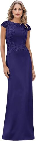 Floral Lace Appliques Mother of The Bride Dresses for Wedding Chiffon Mermaid Beaded Cap Sleeves Formal Evening Prom Gown in Kuwait