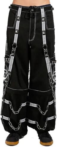 Men Reflective Biohazard Symbol Pant Alternative Punk Rock Emo Trouser Pant Shorts (as1, Numeric, Numeric_34, Regular, Regular) Black in Kuwait