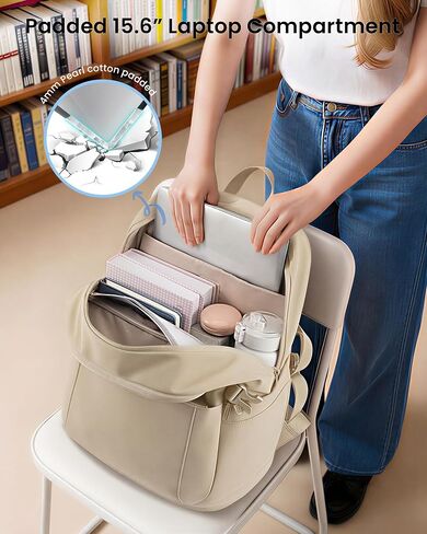 LOVEVOOK Cute School Backpack for Girls Teens, Water-Resistant 17.3 Inch Laptop Backpack, Lightweight Bookbag with Bottle Holder for College, Travel, Work in Kuwait