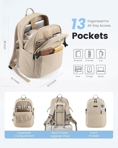 LOVEVOOK Cute School Backpack for Girls Teens, Water-Resistant 17.3 Inch Laptop Backpack, Lightweight Bookbag with Bottle Holder for College, Travel, Work in Kuwait