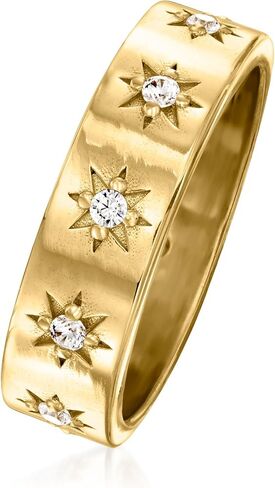 Ross-Simons Italian .20 ct. t.w. CZ Starburst Eternity Band in 18kt Gold Over Sterling in Saudi Arabia