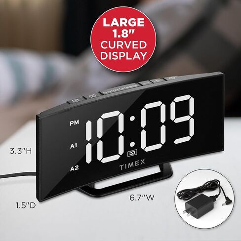 Timex Alarm Clock for Bedroom with Large Display and Battery Backup (T334) in Kuwait