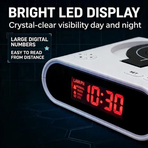 Upgraded Gun and Target Alarm Clock with Gun Shooting Game Digital Shot Timer Alarm Clock Interactive Wake You Shoot Personalized LED Display Bedside Kids Adults Fun Gift Bedroom Office (Black) in Kuwait