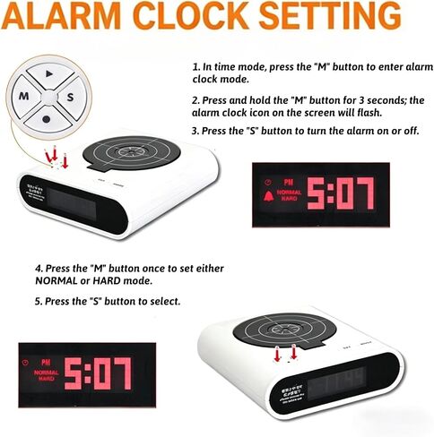 Upgraded Gun and Target Alarm Clock with Gun Shooting Game Digital Shot Timer Alarm Clock Interactive Wake You Shoot Personalized LED Display Bedside Kids Adults Fun Gift Bedroom Office (Black) in Kuwait
