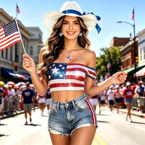 Go Ho 4th of July Patriotic Accessories for Women,Red White and Blue Star Earrings and Necklace,American Flag Jewelry Set for Party Daily Decorations Wear and Independence Day Gifts in Saudi Arabia