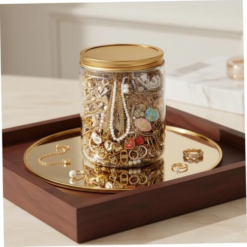 Gold Mystery Jewelry Jar Set | 10-piece Mystery jar Set, Assorted Gold-tone Earrings, Rings, Necklaces, Gift-ready Packaging For Women. in Kuwait