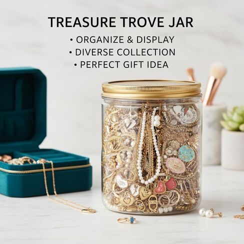 Gold Mystery Jewelry Jar Set | 10-piece Mystery jar Set, Assorted Gold-tone Earrings, Rings, Necklaces, Gift-ready Packaging For Women. in Kuwait