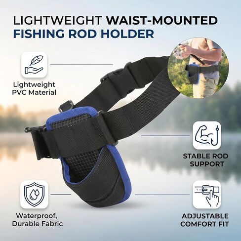 Fishing Waist Belt, Lightweight Waist Fishing Rod Holder Oxford Fabric Belt Strap Angling Tools Accessories in Kuwait