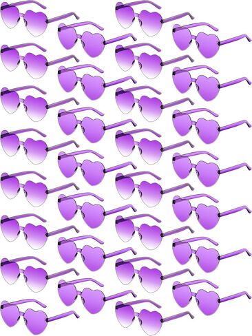 Flutesan 30 Pairs Heart Shaped Sunglasses Bulk Rimless Heart Y2k Sunglasses Accessories Candy Eyewear for Women Men Party in Kuwait