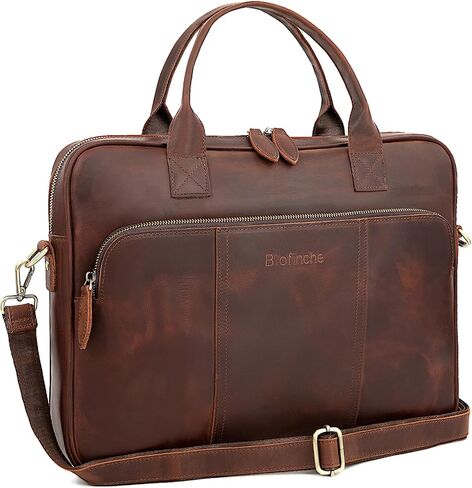 Blofinche Genuine Leather laptop briefcase 15.6 inch Computer Messenger shouledr work handbag Satchel bags in Saudi Arabia