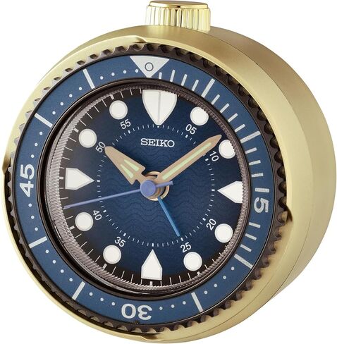 SEIKO QHE207ALH Watch Face Non Ticking Bedroom Alarm Clock, Green & Silver, 4 x 3.8 Inches in Kuwait