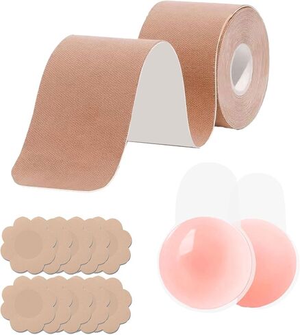Boob Tape Breast Lift Tape for Large Breasts,2 Pcs Silicone Breast Reusable Adhesive Bra, Bob Tape for A-G Cup in Saudi Arabia