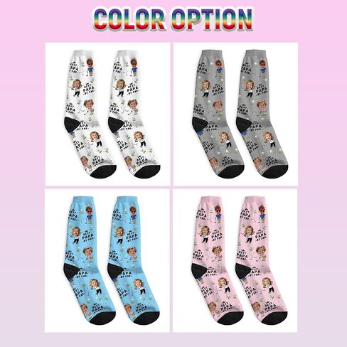 Custom Best Dad By Par Socks for Men, Personalized with Photo Face Customized Fathers Day Gift for Dad Grandpa in Kuwait