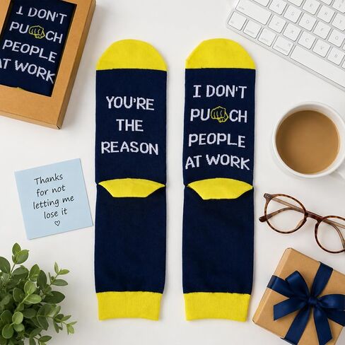 Coworker Gifts - Work Bestie Anniversary Socks, Funny Office Friendship Boss Day Birthday Employee Appreciation Retirement Galentine Valentine Present Secret Santa Christmas Stocking Stuffers in Saudi Arabia