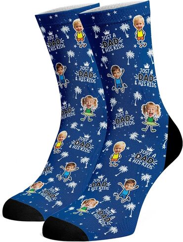 Custom Best Dad By Par Socks for Men, Personalized with Photo Face Customized Fathers Day Gift for Dad Grandpa in Saudi Arabia