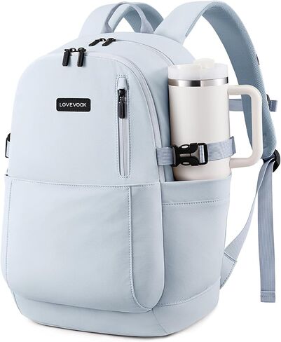LOVEVOOK Cute School Backpack for Girls Teens, Water-Resistant 17.3 Inch Laptop Backpack, Lightweight Bookbag with Bottle Holder for College, Travel, Work in Kuwait