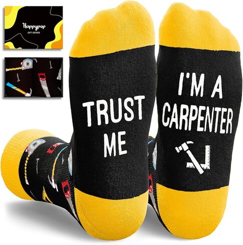 HAPPYPOP Chef Carpenter Gift Ideas - Funny Socks for Chefs, Bakers, Carpenters, Woodworker in Saudi Arabia