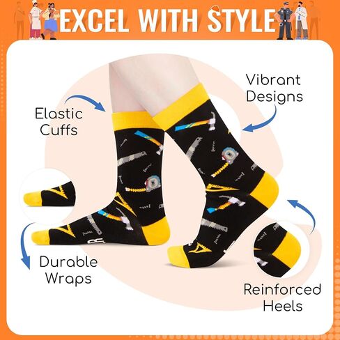 HAPPYPOP Chef Carpenter Gift Ideas - Funny Socks for Chefs, Bakers, Carpenters, Woodworker in Saudi Arabia
